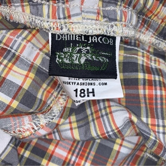 Plaid Preppy Cargo Shorts Men’s 18H Spring Summer Elastic Waist Pull On Spring - Picture 6 of 8